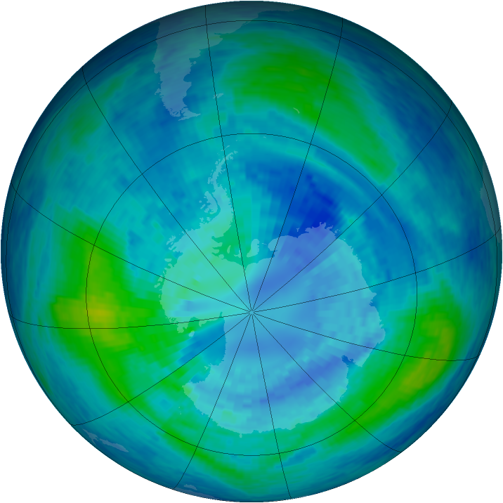 Antarctic ozone map for 31 March 1994